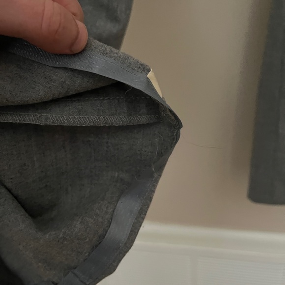 THEORY Slacks Pants Gray White Tuxedo Stripe Wool Flare Leg Women's Size 4 - Picture 10 of 10